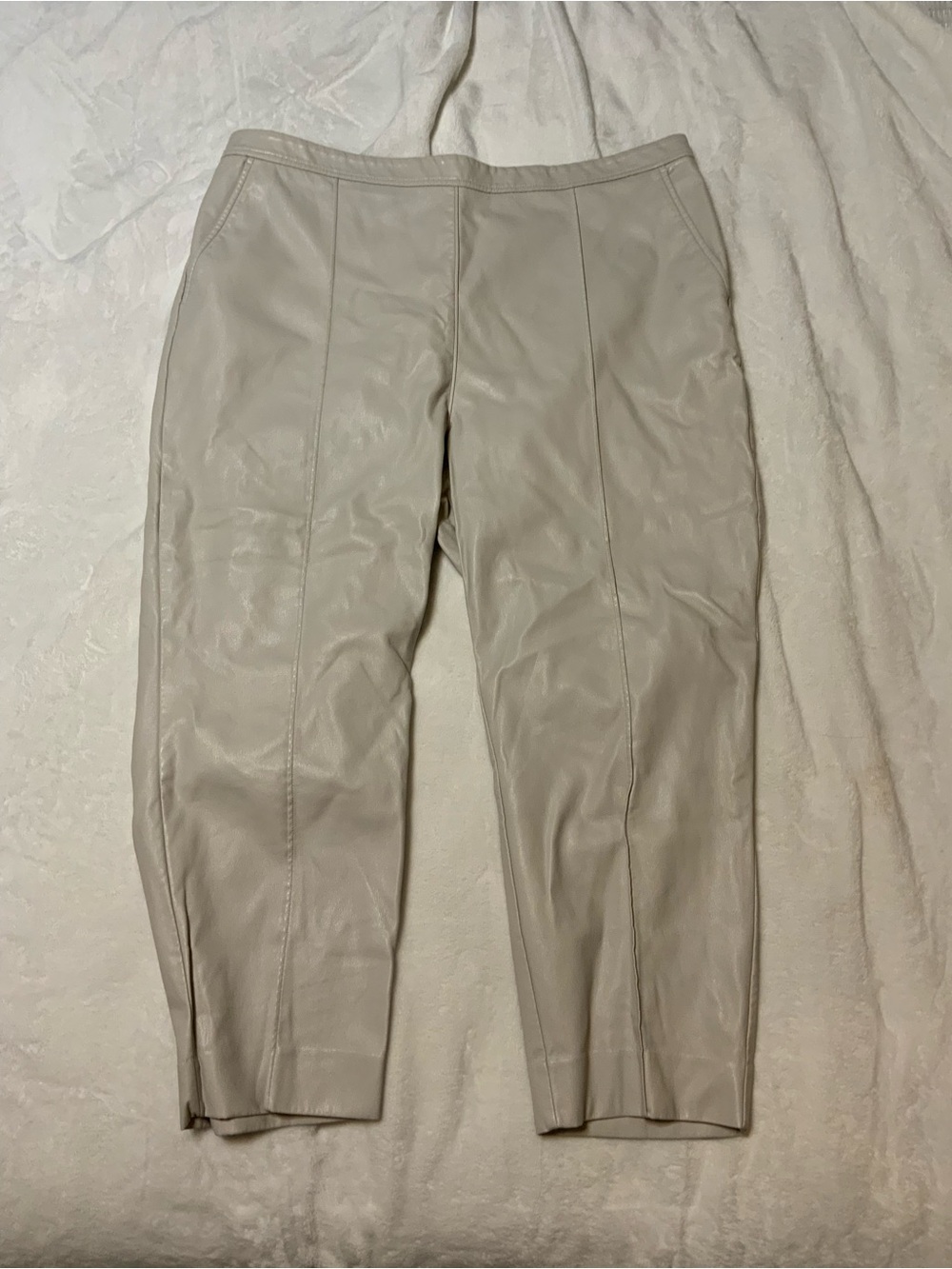 BANANA REPUBLIC LIGHT TAUPE FAUX LEATHER PANTS